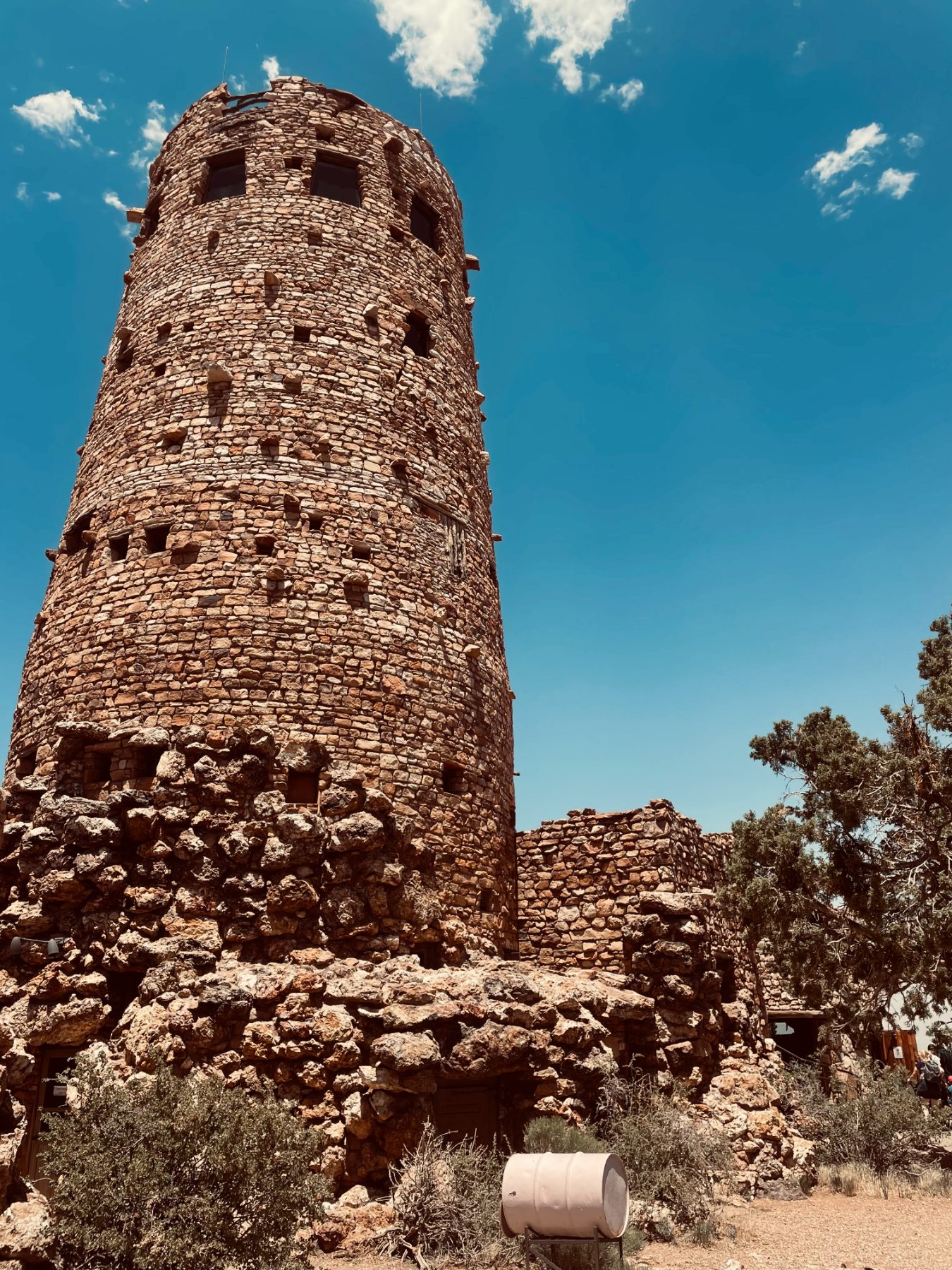 A stone observation tower built in ancestral style